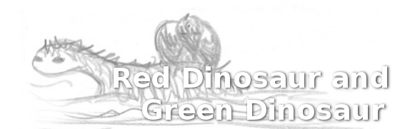 Red Dinosaur Green Dinosaur banner