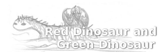 Red Dinosaur Green Dinosaur Red Dinosaur Green Dinosaur banner